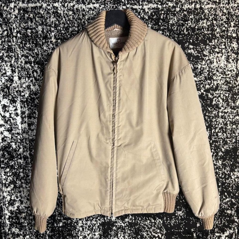 Vintage 70s Zero King Harrington Style Bomber Faux Fur Lined Talon Zipper Jacket